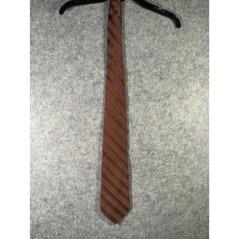 Jos. A. Bank Mens Silk Tie Made in Italy‎ Brown Copper Striped Necktie